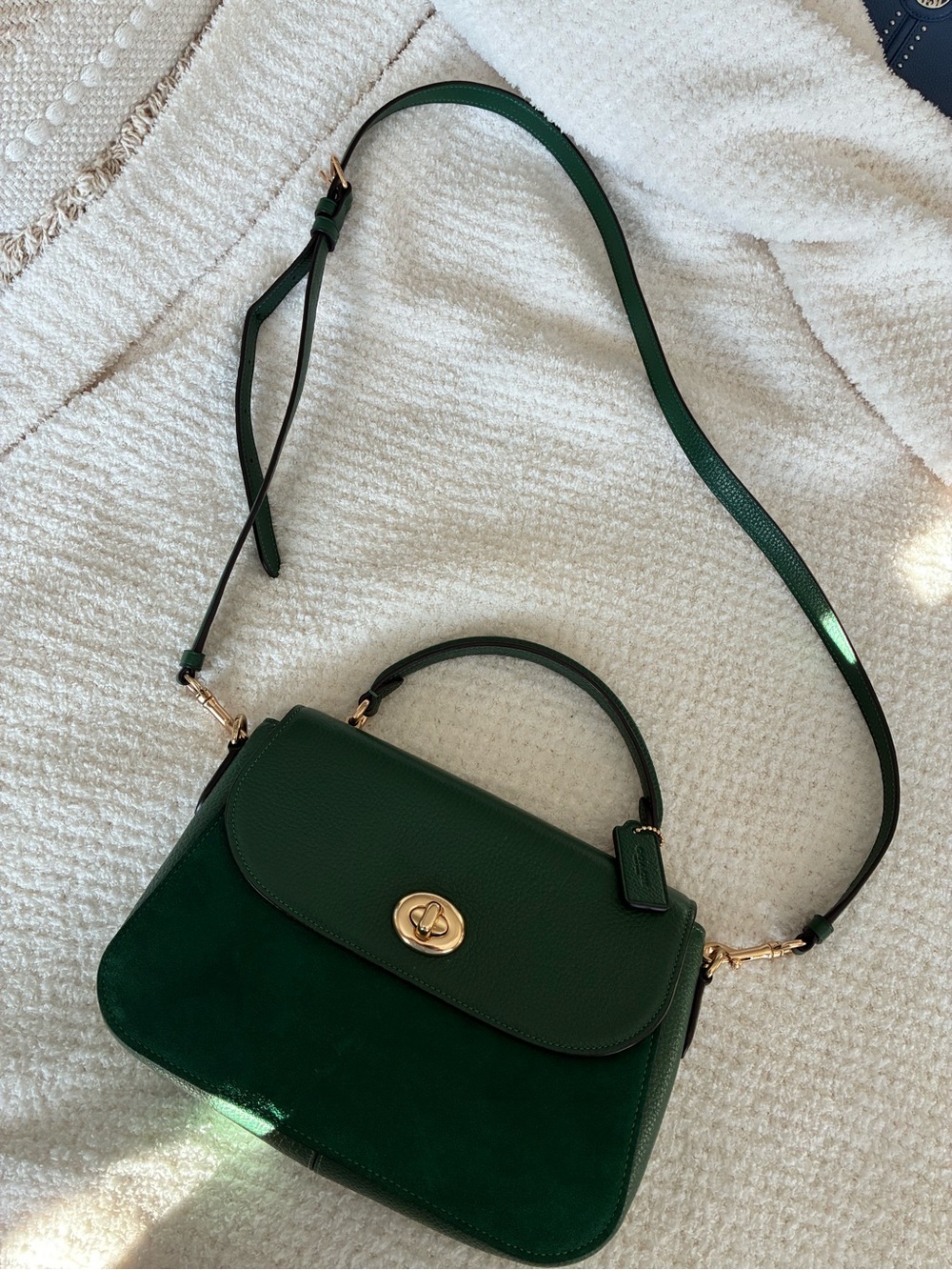 Coach Green Leather and suede  Top-Handle Crossbody Bag